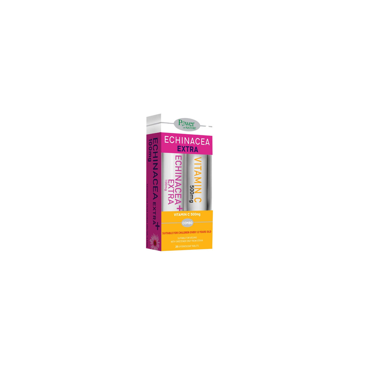 Power of Nature Echinacea Extra 24 αναβράζοντα δισκία & Δώρο Vitamin C 500 mg 20 αναβράζοντα δισκία