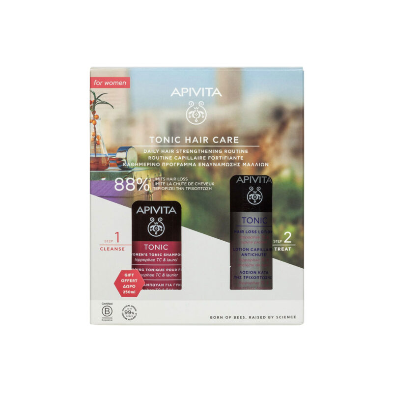 Apivita Hair Loss Lotion κατά της Τριχόπτωσης με Hippophae Tc & Δάφνη 150 ml & Womens Tonic Σαμπουάν 250 ml