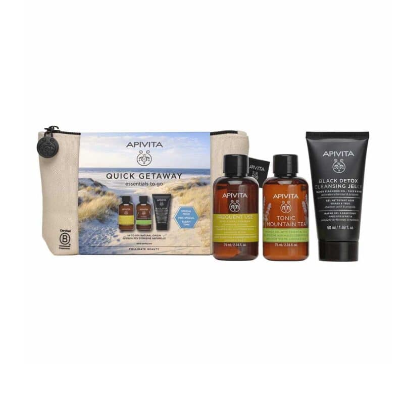 Apivita-Quick-Getaway-Essentials-to-Go-Gentle-Daily-Shampoo-75ml-+Mountain-Tea-Shower-Gel-75ml-+Black-Cleansing-Gel-50ml-5201279094720