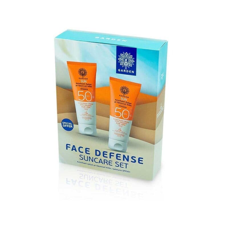 Garden-Face-Defense-Suncare-Set-Sunscreen-Face-Cream-Organic-Aloe-Vera-SPF50+-2x50ml-5205962006014