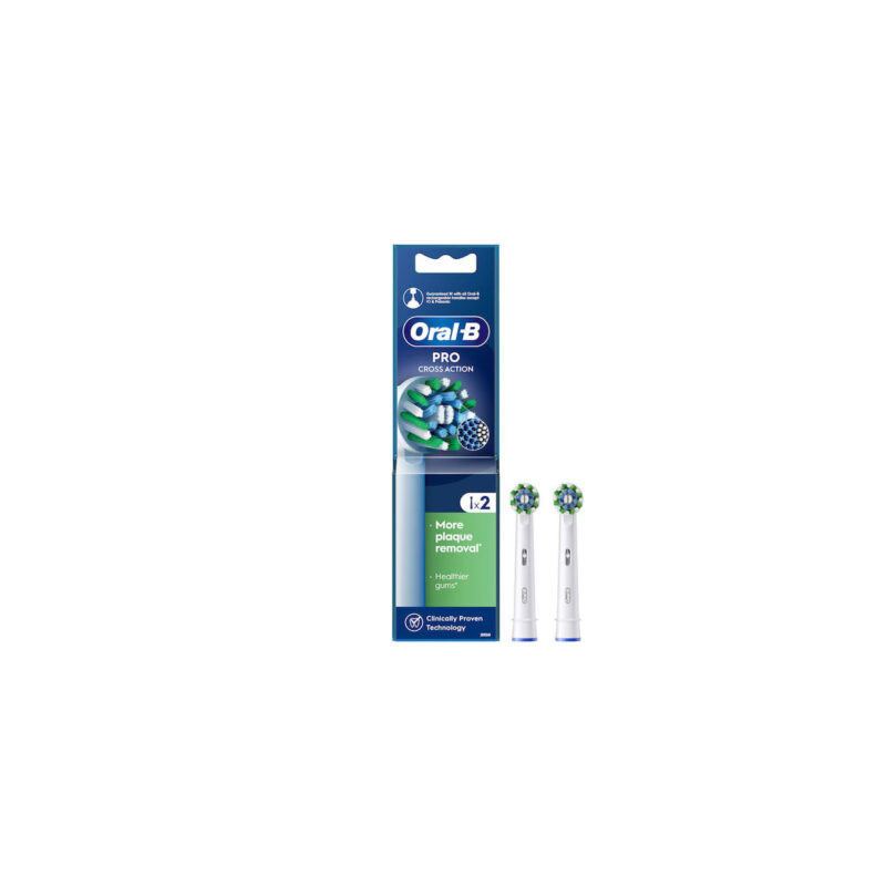 Oral-B Pro Cross Action White Ανταλλακτικές Κεφαλές 2 τεμάχια