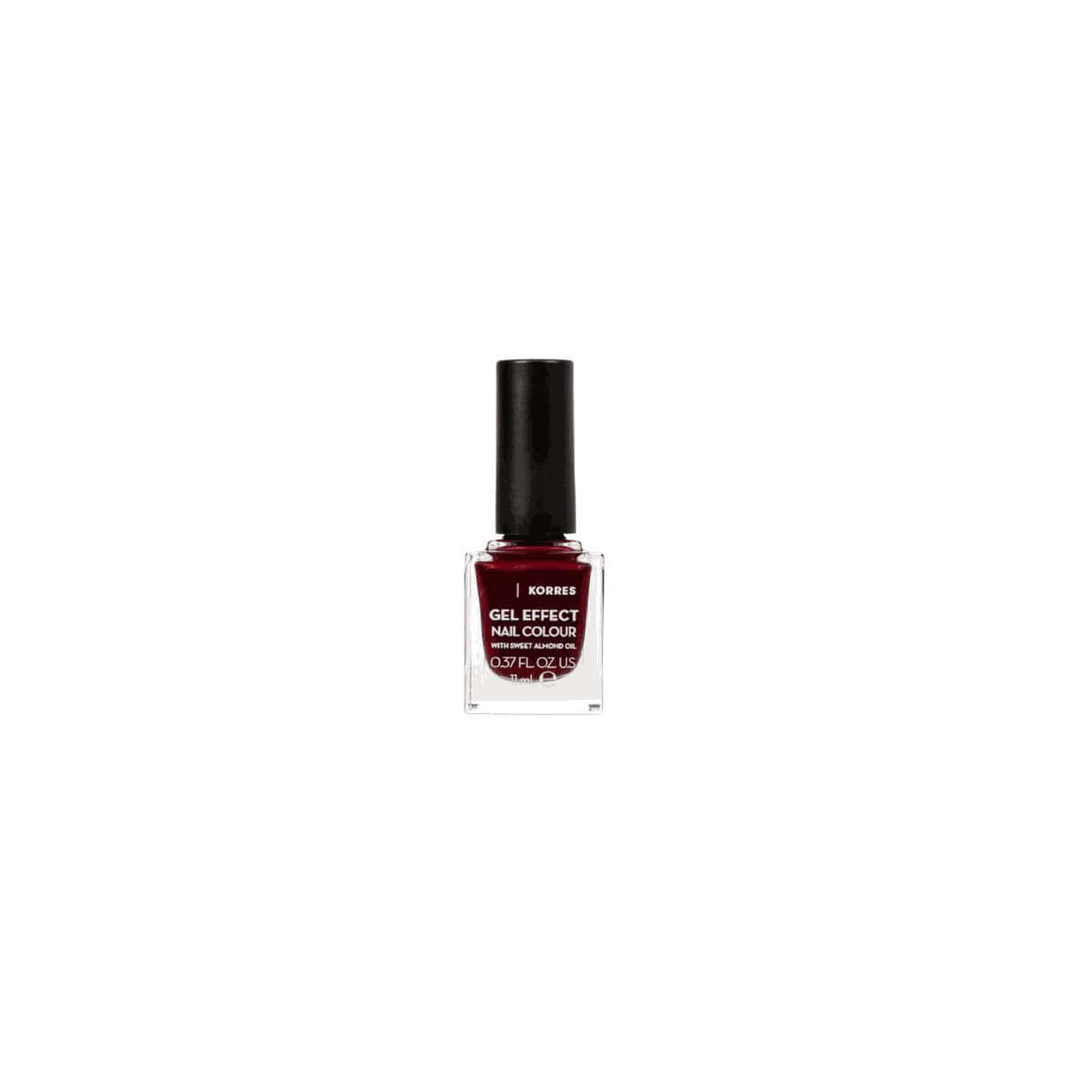 Korres Gel Effect Gloss Βερνίκι Νυχιών Μακράς Διαρκείας 57 Burgundy Red 11 ml