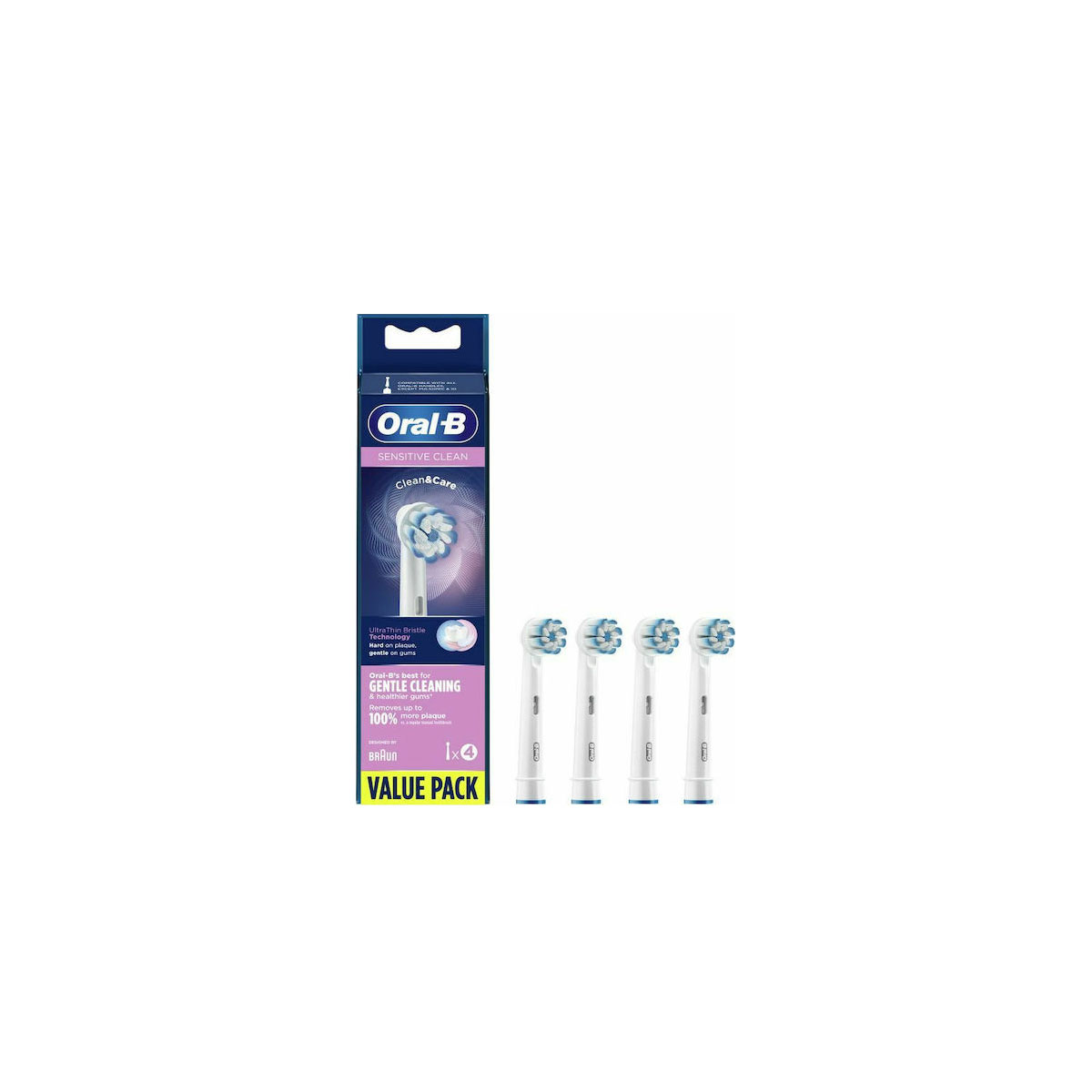 Oral-B Sensitive Clean Ανταλλακτικές Κεφαλές για Ηλεκτρική Οδοντόβουρτσα 4 τμχ