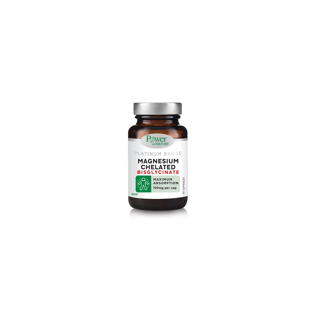 Power Of Nature Platinum Range Magnesium Chelated Bisglycinate 30 κάψουλες