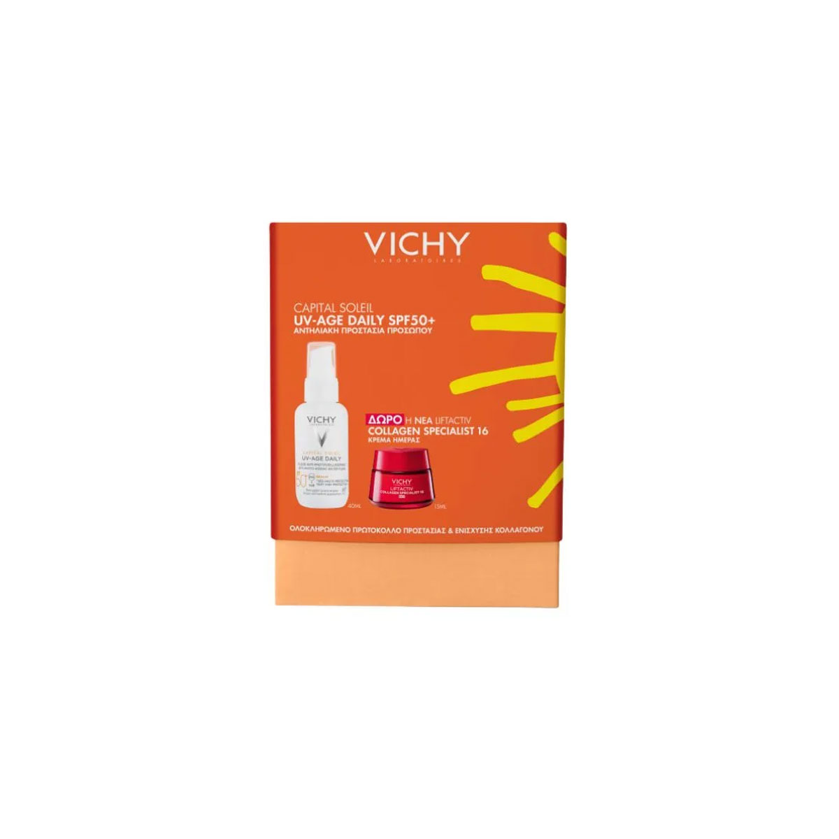 Vichy Promo Capital Soleil UV-Age Daily SPF50+ 40 ml & Δώρο Liftactiv Collagen Specialist 16 Day Cream 15 ml